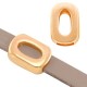 DQ Metall Schieber rechteck mit oval für flach 5mm leder Roségold